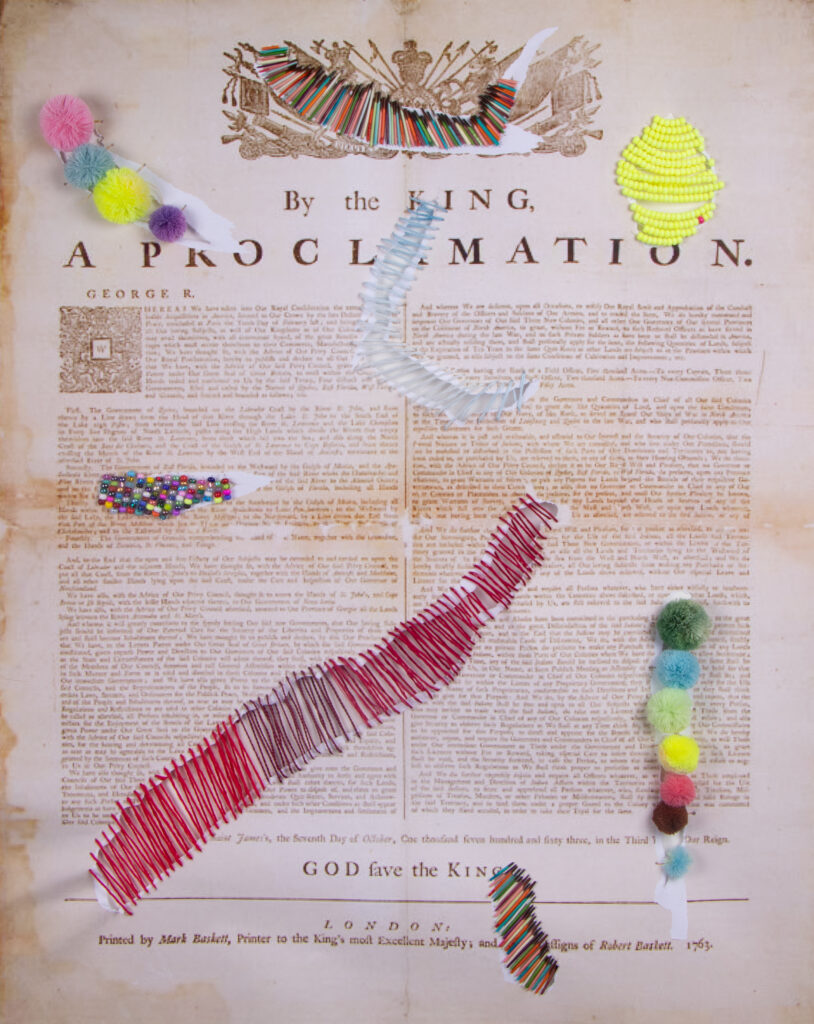 The Treaty Map site features the art piece Proclamation by Michelle Sound